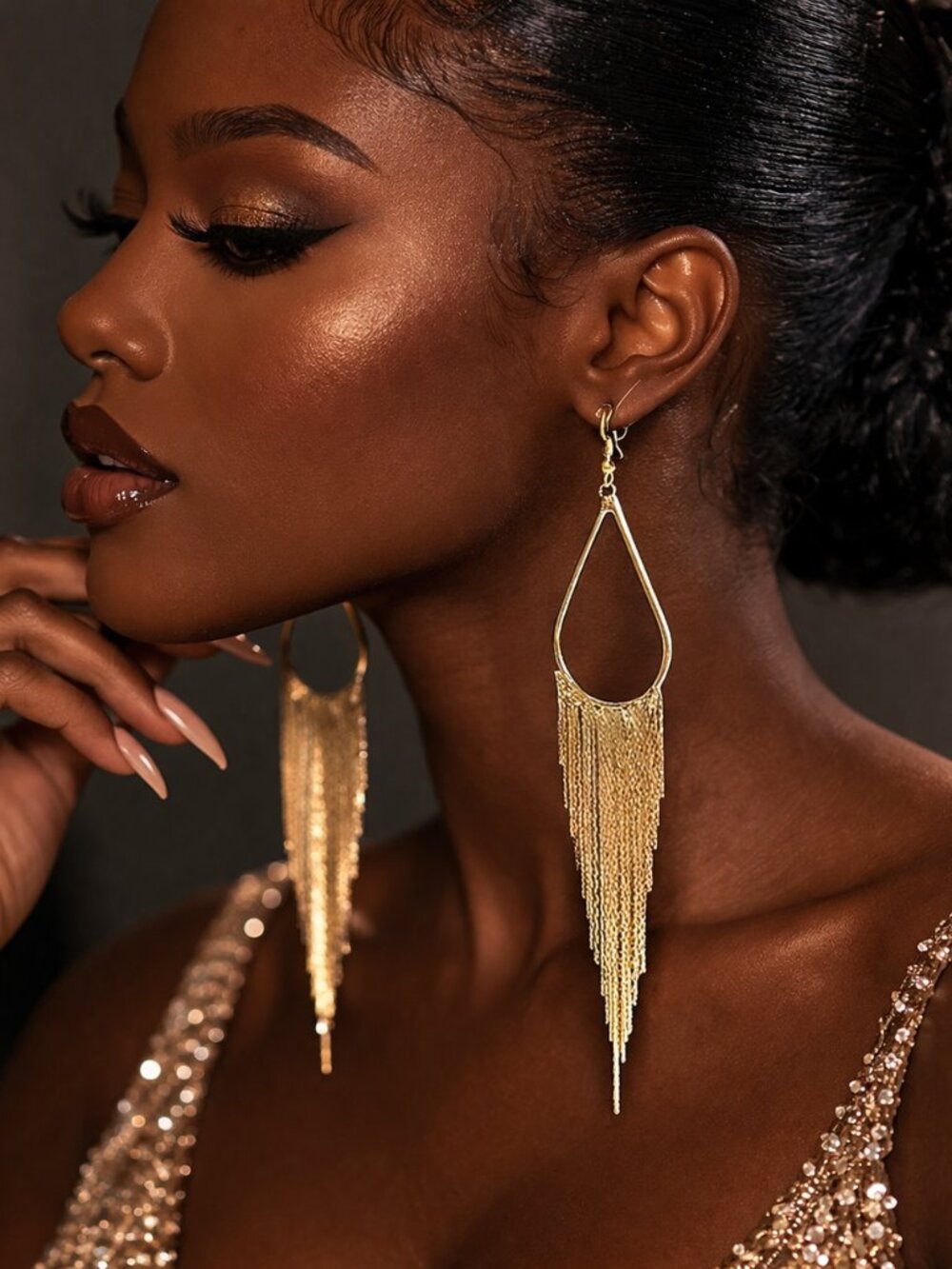 NWT 7‎ Charming Sisters Gold "Candid and Cool Earings" Fringe